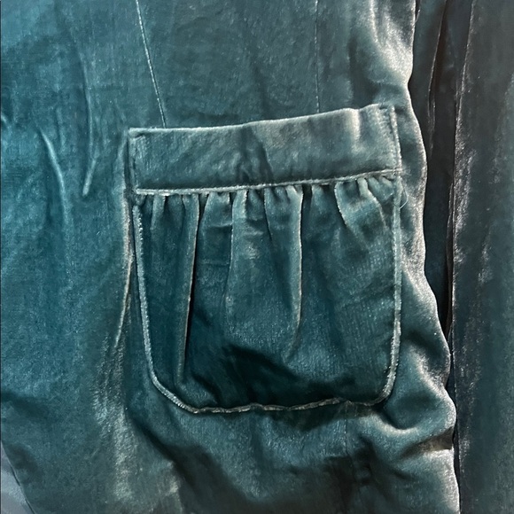 Daisy Fuentes Teal Velvet Women's Blazer Size 12 - Picture 3 of 6